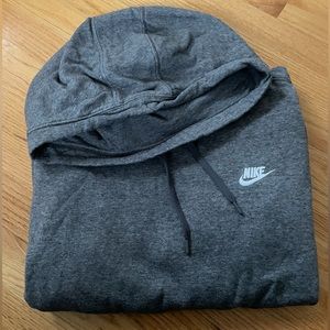 Nike grey long neck sweatshirt with hood